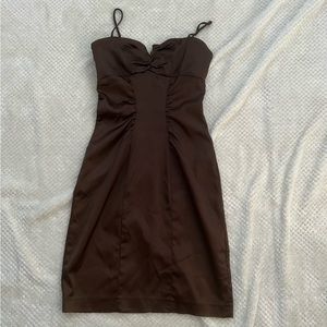 Vintage cache brown satin dress
